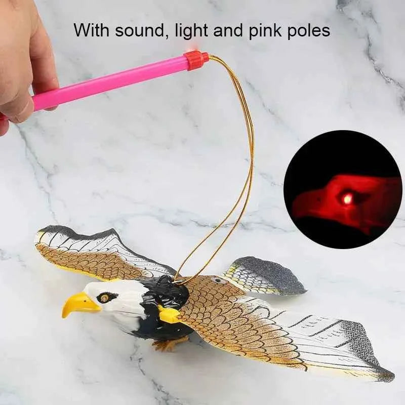 Electric Hanging Bird Toy for Cats – Realistic Flying Eagle Teaser with Scratch Rope