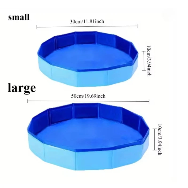 Portable PVC Pet Swimming Pool. Foldable Summer Swimming Pool. Non-slip Pet Bath Pet Cleaning Water Basin.