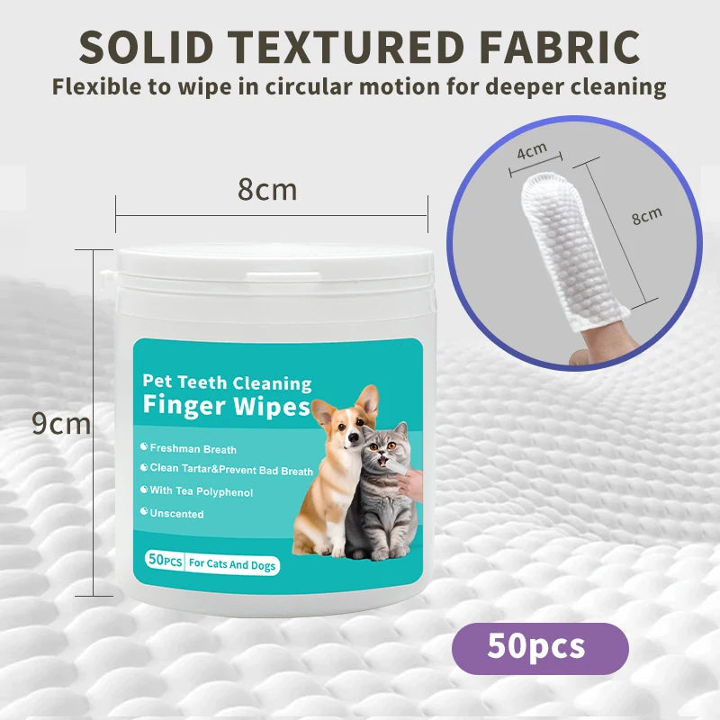 Pet teeth cleaning wipes, cats and dogs, pet cleaning wipes, gloves that can be licked!