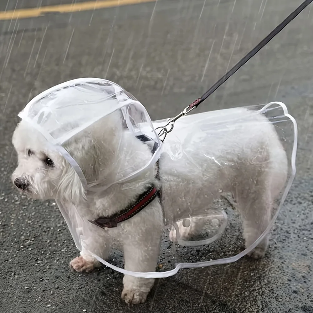 Transparent Waterproof Dog Raincoat, Raincoat for Small and Medium-Sized Dogs.