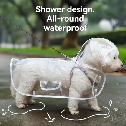 Transparent Waterproof Dog Raincoat, Raincoat for Small and Medium-Sized Dogs.