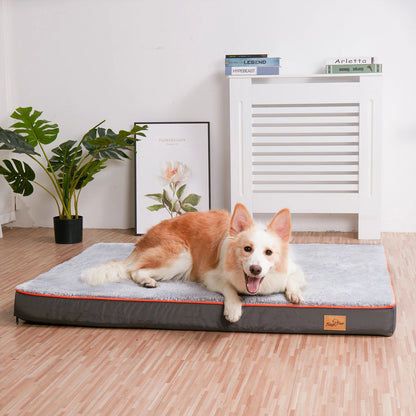 Large Orthopedic Dog Bed Kennel W/Memory Foam. Waterproof Pet Bed with Removable Washable Cover, Nonskid Bottom, Joint Relief!