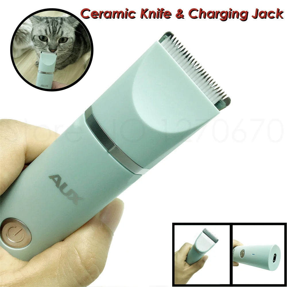 Professional Silent Cat & Dog Hair Trimmer. Nail Grinder. Animal Foot Hair Cutter Remover. USB Rechargeable!