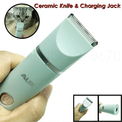 Professional Silent Cat & Dog Hair Trimmer. Nail Grinder. Animal Foot Hair Cutter Remover. USB Rechargeable!