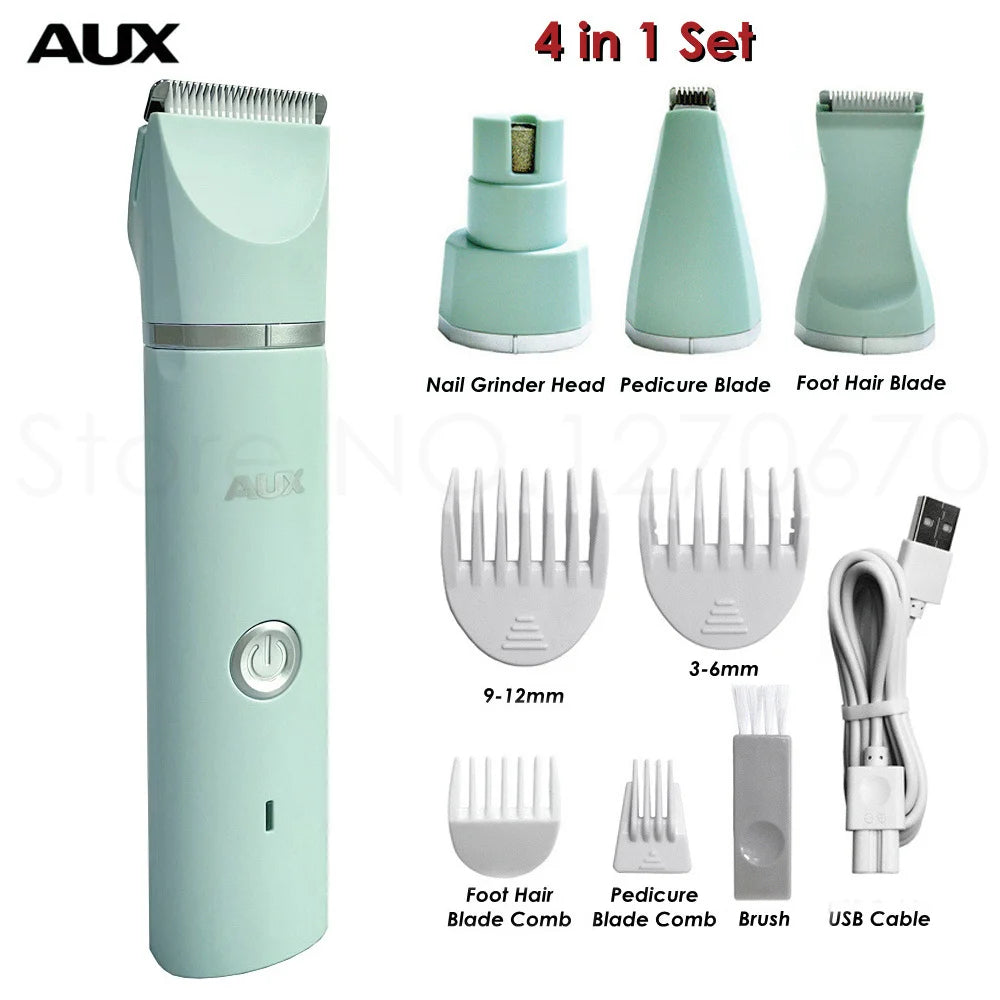 Professional Silent Cat & Dog Hair Trimmer. Nail Grinder. Animal Foot Hair Cutter Remover. USB Rechargeable!