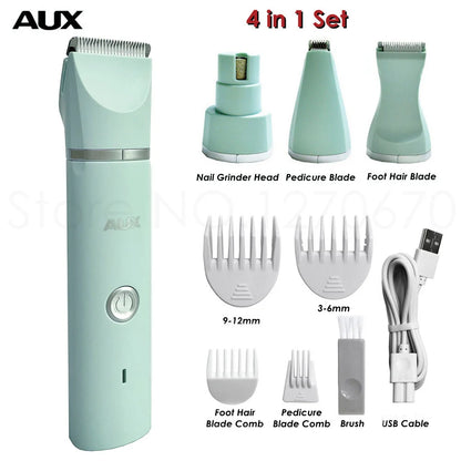 Professional Silent Cat & Dog Hair Trimmer. Nail Grinder. Animal Foot Hair Cutter Remover. USB Rechargeable!