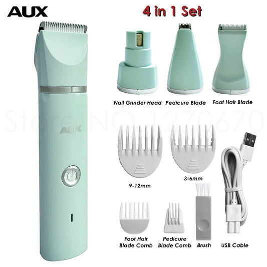 Professional Silent Cat & Dog Hair Trimmer. Nail Grinder. Animal Foot Hair Cutter Remover. USB Rechargeable!