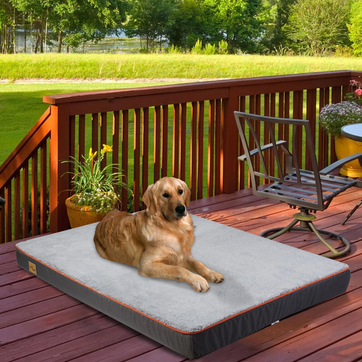 Large Orthopedic Dog Bed Kennel W/Memory Foam. Waterproof Pet Bed with Removable Washable Cover, Nonskid Bottom, Joint Relief!