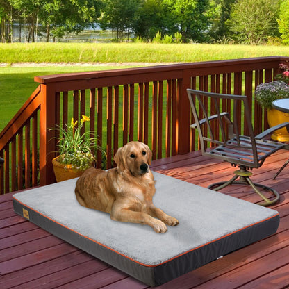 Large Orthopedic Dog Bed Kennel W/Memory Foam. Waterproof Pet Bed with Removable Washable Cover, Nonskid Bottom, Joint Relief!