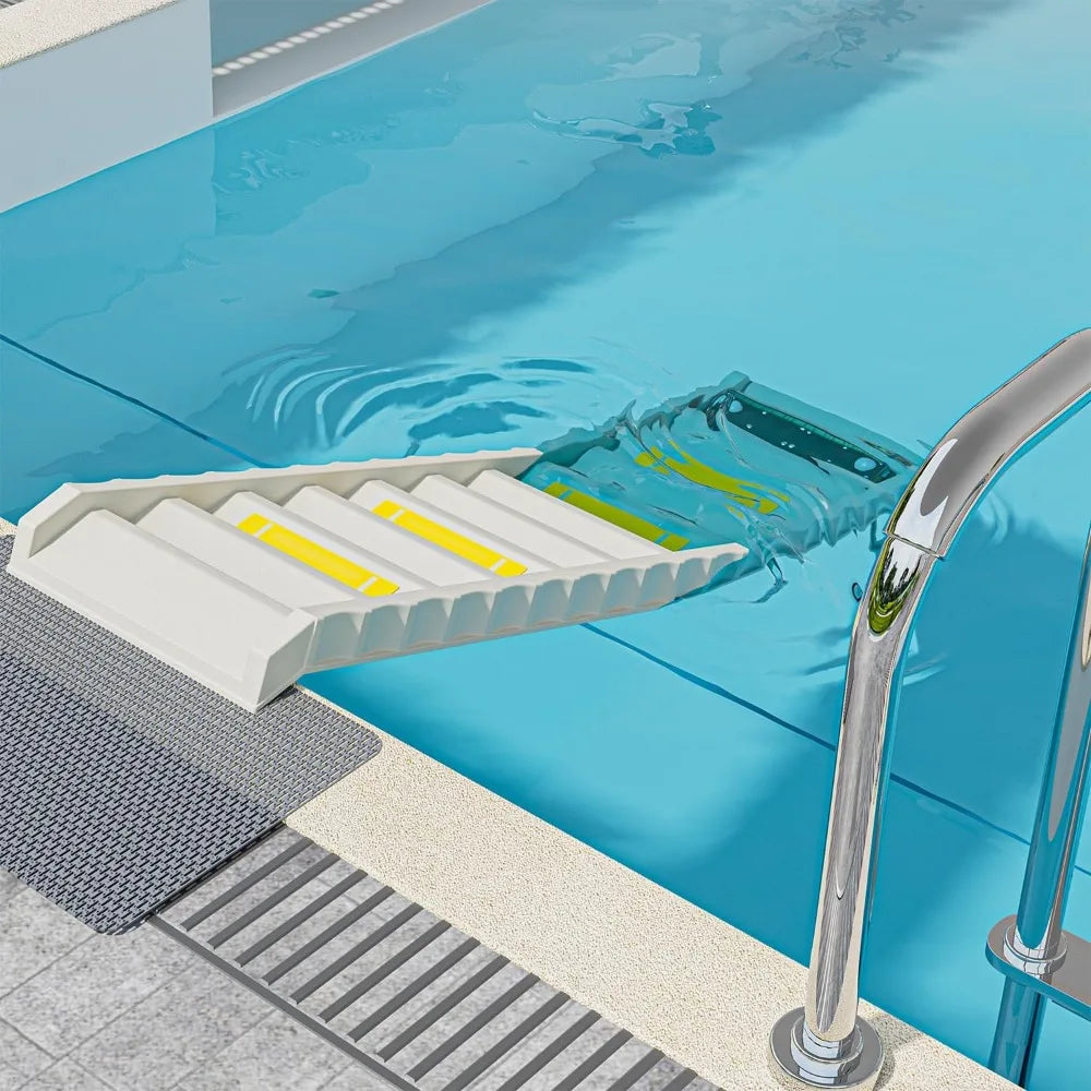 Foldable Dog Pool Ramp with 33" Legs for Free Height Adjustment, Safe & Easy Access dog water ramp for pool, Pool Ramp for Dogs!
