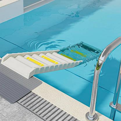 Foldable Dog Pool Ramp with 33" Legs for Free Height Adjustment, Safe & Easy Access dog water ramp for pool, Pool Ramp for Dogs!