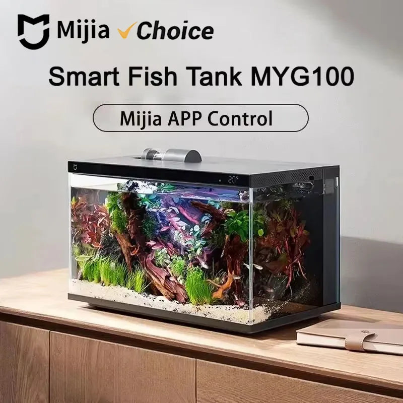 Mijia Smart Fish Tank MYG100 Works with Mijia APP Mobile Controlled Remote Feeding, Smart Lighting System! - JanesWaggingWonders