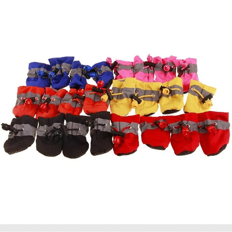 4pcs/set Waterproof Pet Dog Shoes.  Anti-slip Rain Boots. 
Footwear for Small Cats Dogs Puppy Dog Pet Booties.