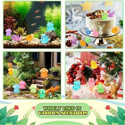 30-100pcs Luminous Mini Resin Animal Figurines Glow in The Dark Fish Tank. Aquarium Ornament Aquatic Landscape Decor Accessories. - JanesWaggingWonders