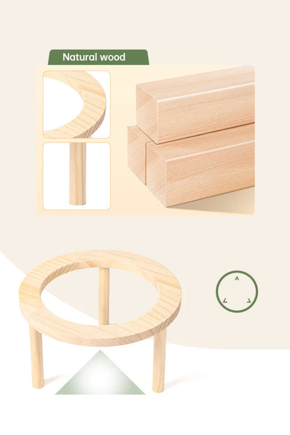 Hamster Bath House with Wooden Ladder Bridge. Easy to Clean. 
Climbing Toy Hamster Bathroom. Glass Shower Container for Safe Bathing