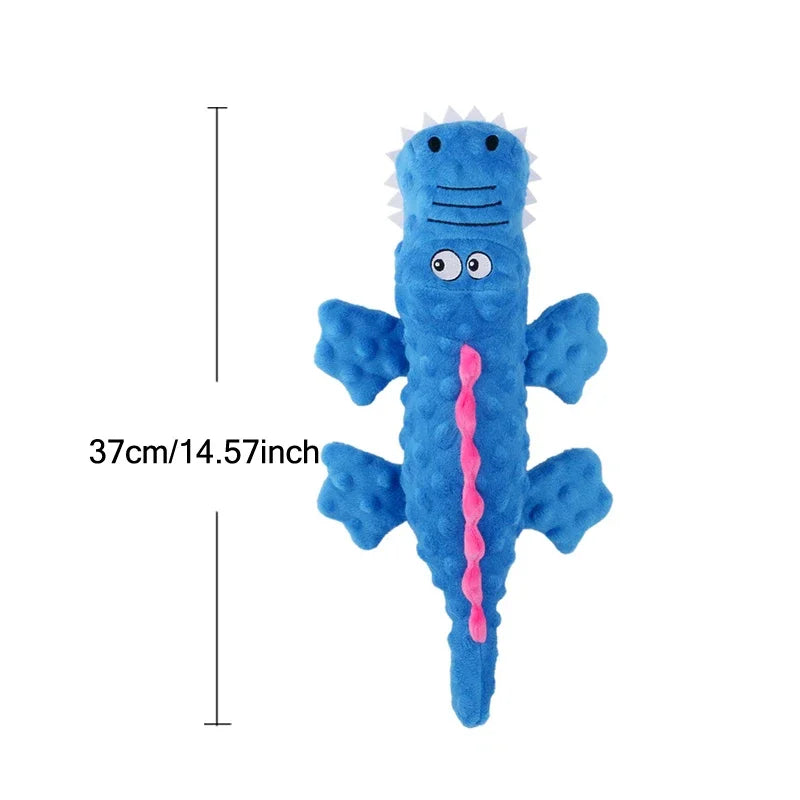 Soft Plush Dog Squeaky Chew Toys.  Stuffed Crocodile for Small & Large Dogs & Cat! Cute Interactive Squeak Toy.