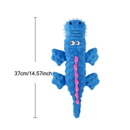 Soft Plush Dog Squeaky Chew Toys.  Stuffed Crocodile for Small & Large Dogs & Cat! Cute Interactive Squeak Toy.