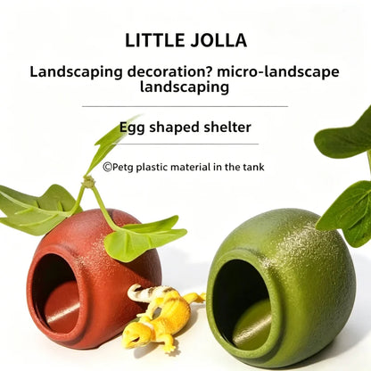 Reptile Hideouts Egg Cave with Suction Cups for Gecko Tree Frog Tarantula Spiders. Climbing Habitat Terrarium Décor.