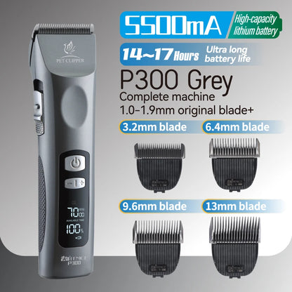 Cordless Rechargeable Pet Clipper, Low Noise! Professional Pet Hair Grooming Trimmer, Shaver Kit for Dogs & Cats.