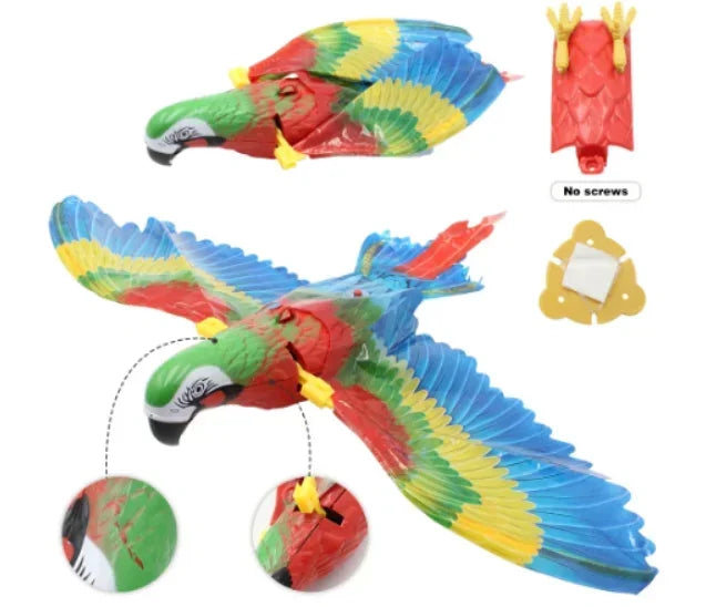 Electric Hanging Bird Toy for Cats – Realistic Flying Eagle Teaser with Scratch Rope