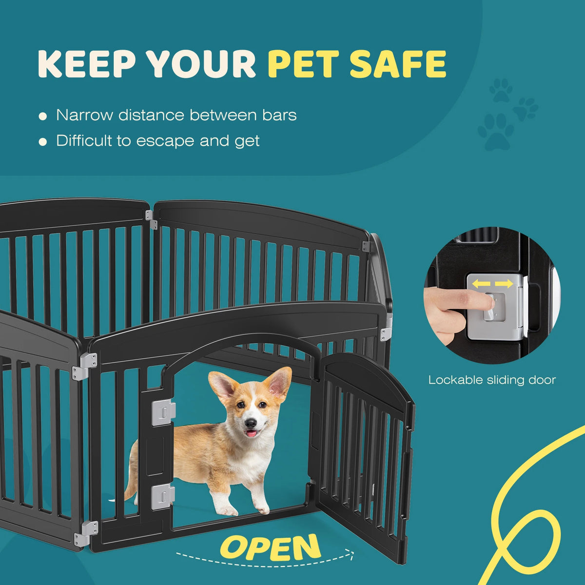 Plastic Portable Indoor Outdoor Dog Playpen 6 Panel 24IN Expandable & Durable Pet Fence for Medium Dogs - JanesWaggingWonders