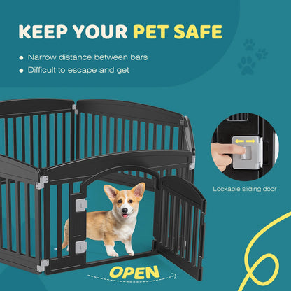 Plastic Portable Indoor Outdoor Dog Playpen 6 Panel 24IN Expandable & Durable Pet Fence for Medium Dogs - JanesWaggingWonders