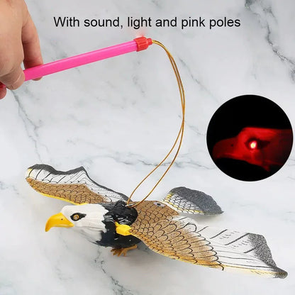 Electric Hanging Bird Toy for Cats – Realistic Flying Eagle Teaser with Scratch Rope
