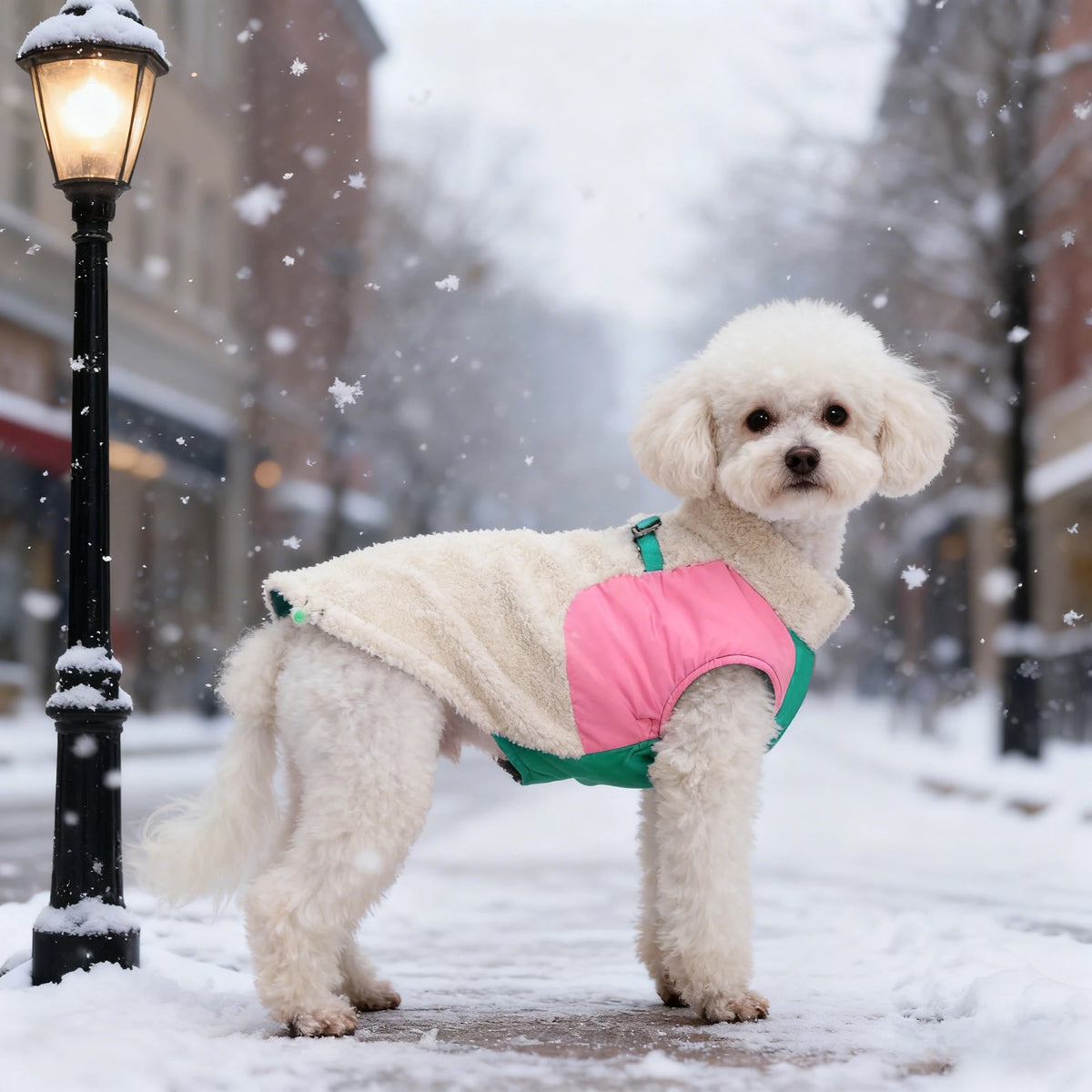 The lambskin material autumn and winter jacket for dogs is warm and comfortable - JanesWaggingWonders