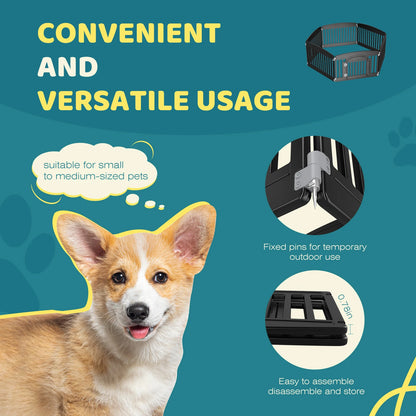 Plastic Portable Indoor Outdoor Dog Playpen 6 Panel 24IN Expandable & Durable Pet Fence for Medium Dogs - JanesWaggingWonders