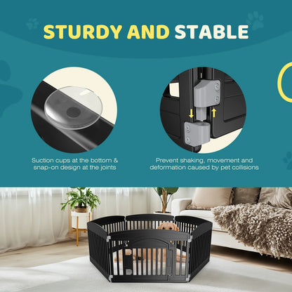 Plastic Portable Indoor Outdoor Dog Playpen 6 Panel 24IN Expandable & Durable Pet Fence for Medium Dogs - JanesWaggingWonders