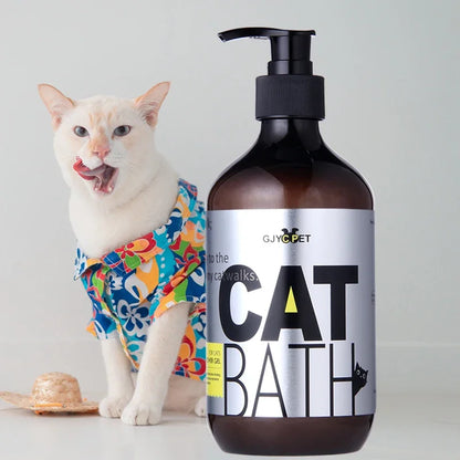 500ml Cat Shower Gel, Shampoo Ultra Cleaning Fluffy Smooth! Lasting Scent. Deep Soil Removal. Pet Deodorizer Decontamination.