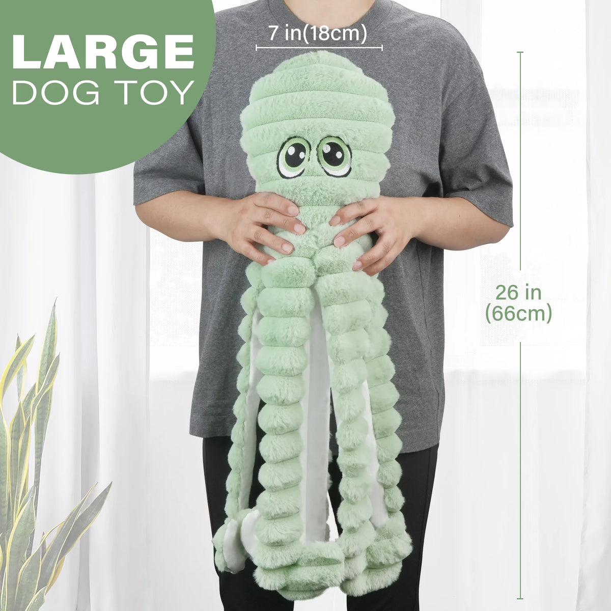 Octopus Design Pet Teething, Squeaky Plush Toy, Chewing Toy For Dog Interactive Supply, Animal Pet Toy For Small Medium Dog