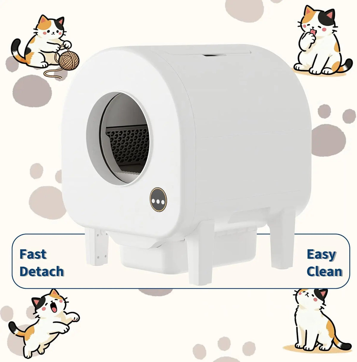 Smart Self-Cleaning Cat Litter Box, Wi Fi-Enabled Automatic Litter Box with Safety Protection! Large Capacity for Multiple Cats & Included Liner Bags - JanesWaggingWonders
