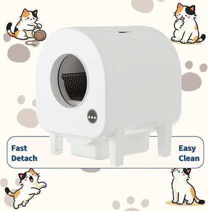 Smart Self-Cleaning Cat Litter Box, Wi Fi-Enabled Automatic Litter Box with Safety Protection! Large Capacity for Multiple Cats & Included Liner Bags - JanesWaggingWonders