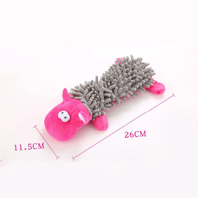 Durable Pet Dog Plush Toy. Animal Shape with Squeaky for Small Dogs. Puppy Chew Tooth Cleaning Toys.