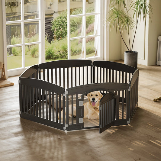 Plastic Portable Indoor Outdoor Dog Playpen 6 Panel 24IN Expandable & Durable Pet Fence for Medium Dogs - JanesWaggingWonders