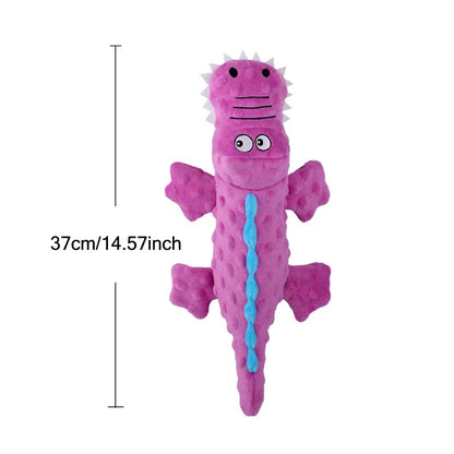 Soft Plush Dog Squeaky Chew Toys.  Stuffed Crocodile for Small & Large Dogs & Cat! Cute Interactive Squeak Toy.