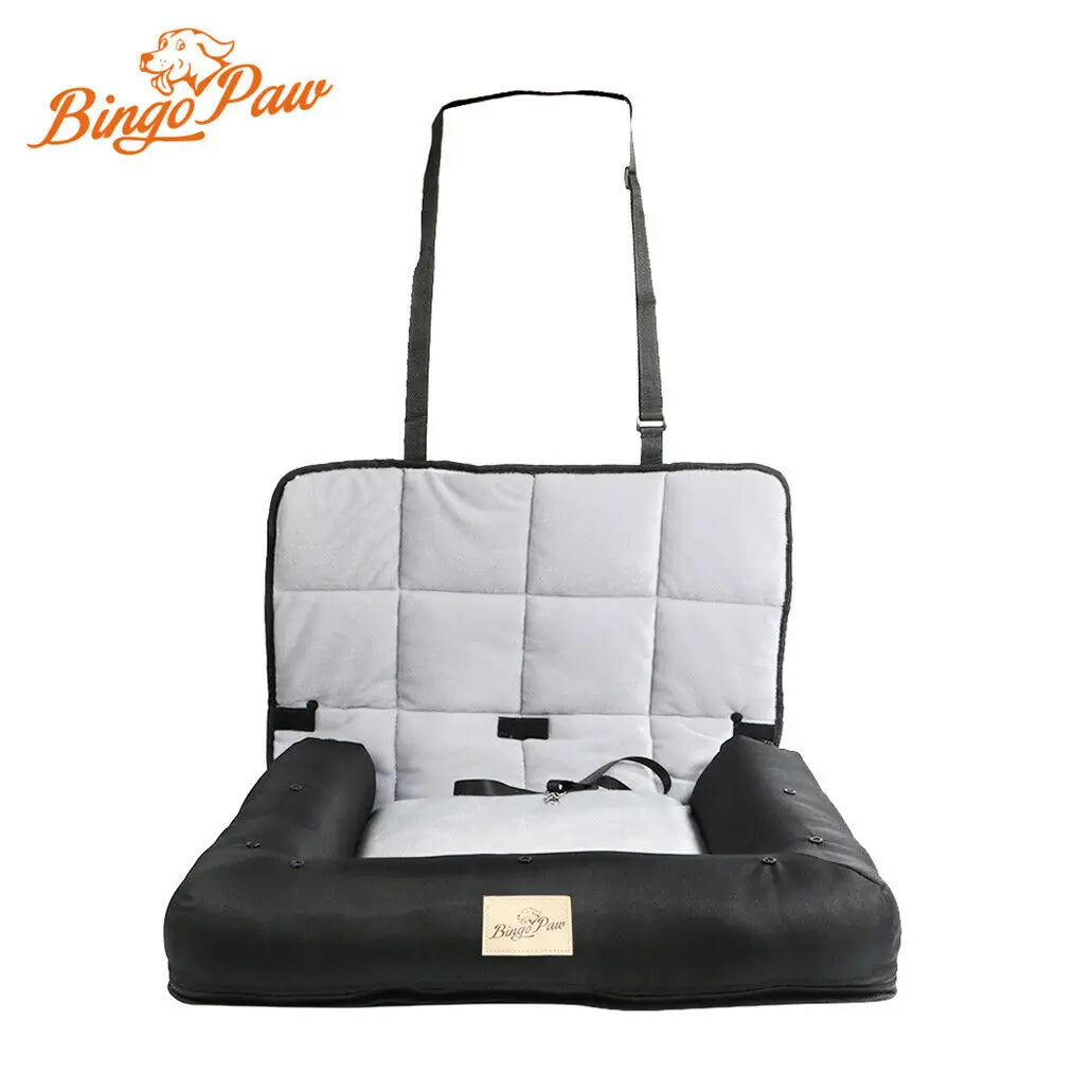 Car Seat Bed for Dog Waterproof Pet Cushion. Bed Mat Dog Carrier with Removable Pad Cover and Safety Belt 3 Sizes!