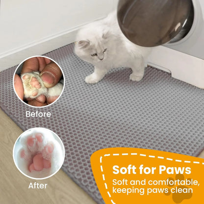 Double Layer Cat Non Slip Big Litter Box Mat. Wear Resistant, Waterproof Cat Litter Mat