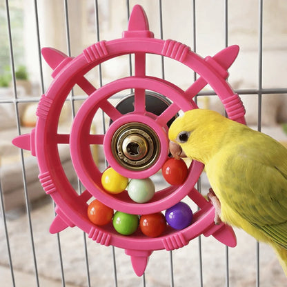 Rudder Shaped Parrot Spinner Rattle Toy. Bite Resistant Colorful Beads. 
Interactive Spinning Wheel Plastic.