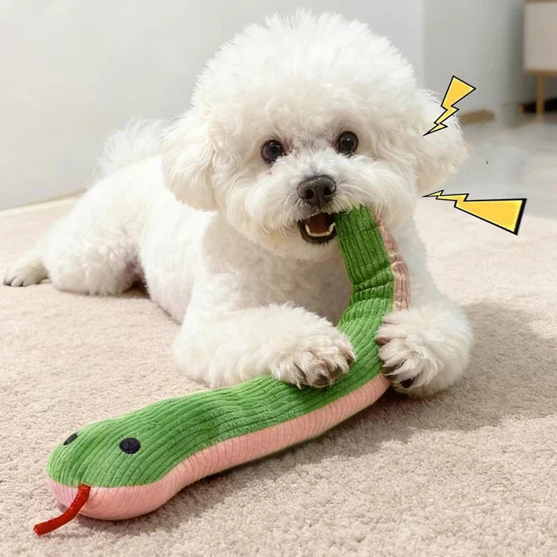 Interactive Snake Plush Toy for Dogs, Cats & Kittens. Crinkle Sound Kick Stick. Funny Pet Chew Toys.
