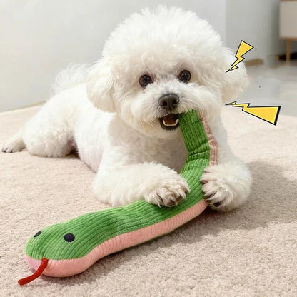 Interactive Snake Plush Toy for Dogs, Cats & Kittens. Crinkle Sound Kick Stick. Funny Pet Chew Toys.
