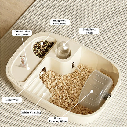 Transparent Hamster Cage Oversized Luxury Villa Large Space Habitat! Panoramic View for Hamsters & Small Pets - JanesWaggingWonders