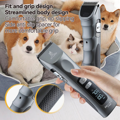 Cordless Rechargeable Pet Clipper, Low Noise! Professional Pet Hair Grooming Trimmer, Shaver Kit for Dogs & Cats.