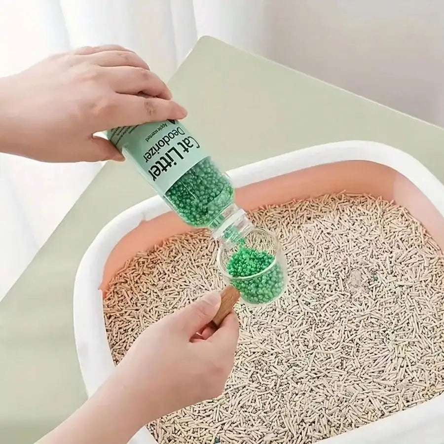 Fresh Scent Cat Litter Deodorizer Beads - Natural Plant-Based Odor Eliminator For Clean & Fragrant Pet Environments
