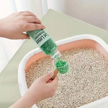 Fresh Scent Cat Litter Deodorizer Beads - Natural Plant-Based Odor Eliminator For Clean & Fragrant Pet Environments
