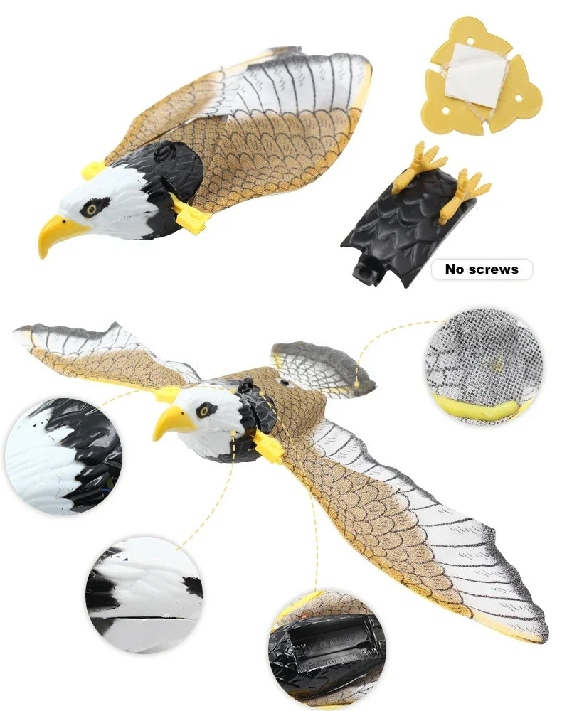 Electric Hanging Bird Toy for Cats – Realistic Flying Eagle Teaser with Scratch Rope