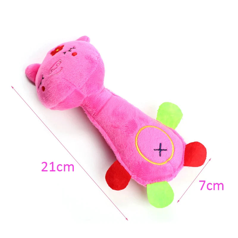 Durable Pet Dog Plush Toy. Animal Shape with Squeaky for Small Dogs. Puppy Chew Tooth Cleaning Toys.
