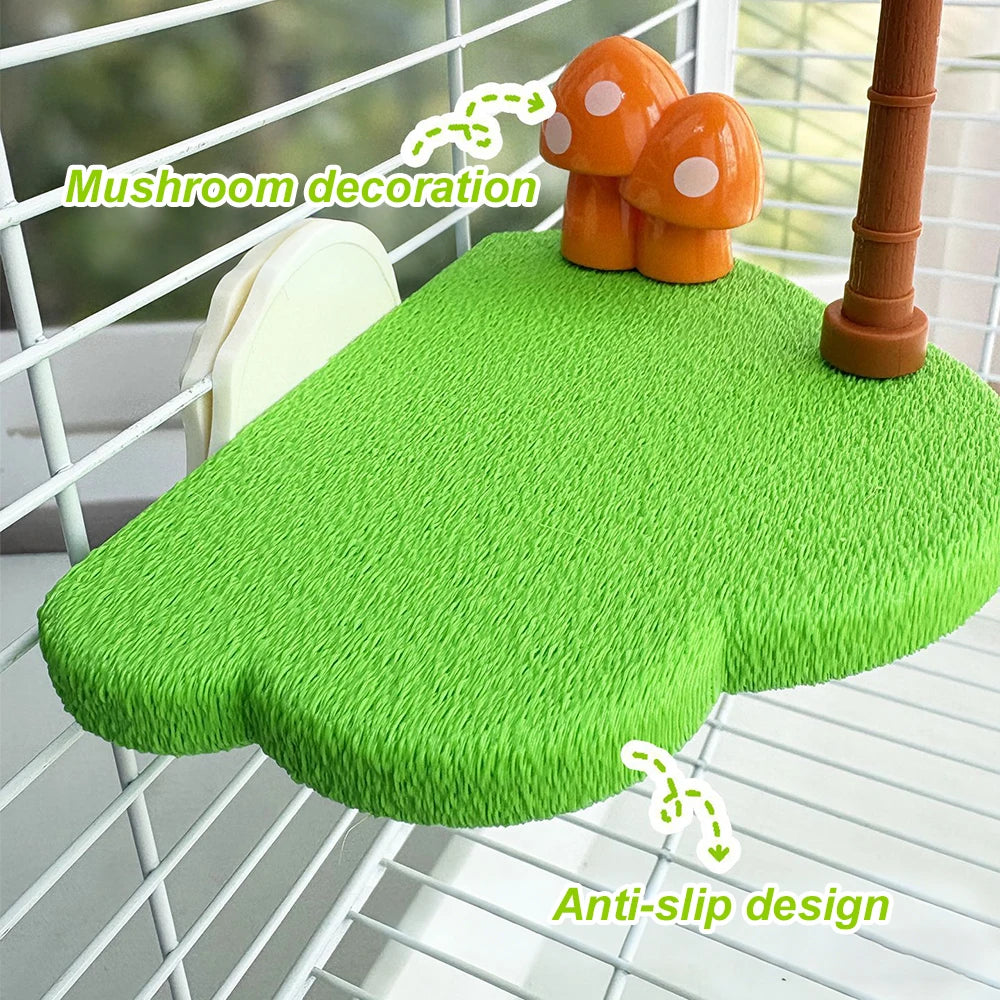 Tropical Bird Perch Platform Bell Ball Palm Tree. Interactive Toy Budgie Cockatiel Enrichment Boredom Relief Cage Accessory!