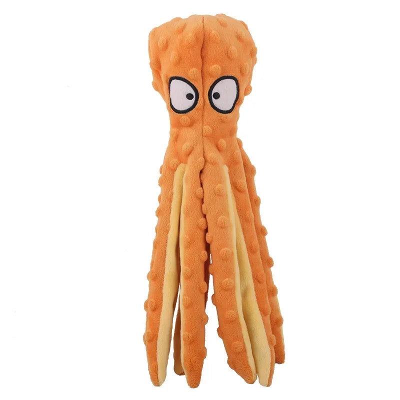 Dog Squeaky Toys Octopus - No Stuffing Crinkle Plush Dog Toys for Puppy Teething Durable Interactive Dog Chew Toys for Small M